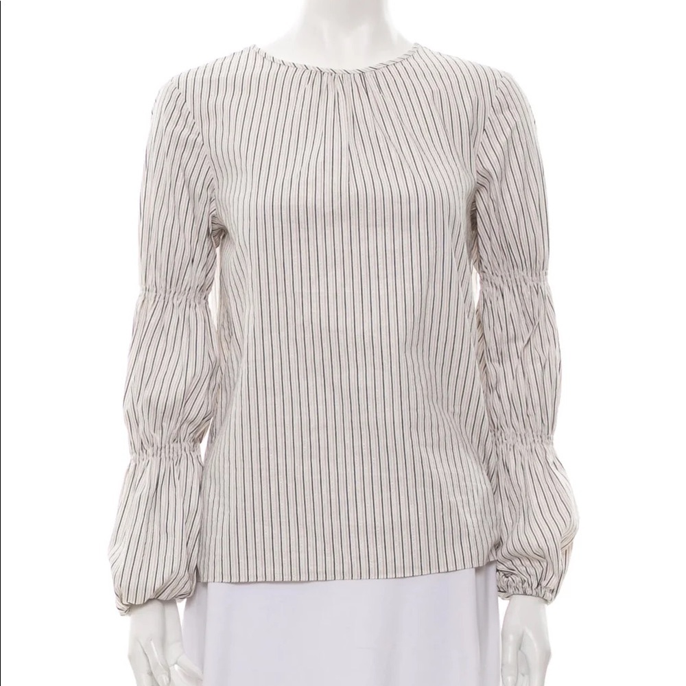 Tibi Striped Crewneck Blouse